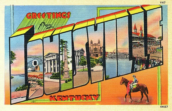 Large Letter Card - Greetings from Louisville, Kentucky, USA