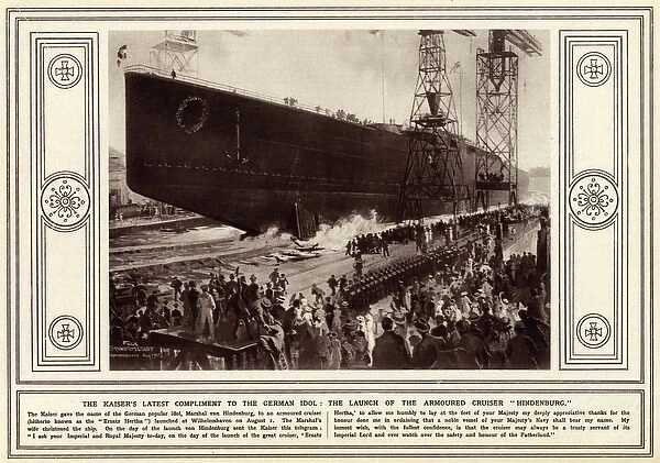 Launch of the German battlecruiser SMS Hindenburg