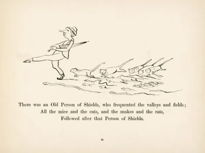 Framed Print : Print of 'There was an Old Man of Shields' from Lear / More Nonsense Framed Print : Print of 'There was an Old Man of Shields' from Lear / More Nonsense