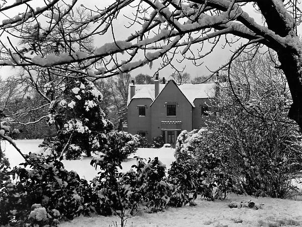 LEE LODGE. Lee Lodge, southeast London, in the snow. Date: circa 1890