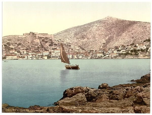 Lesina, from the sea, Dalmatia, Austro-Hungary
