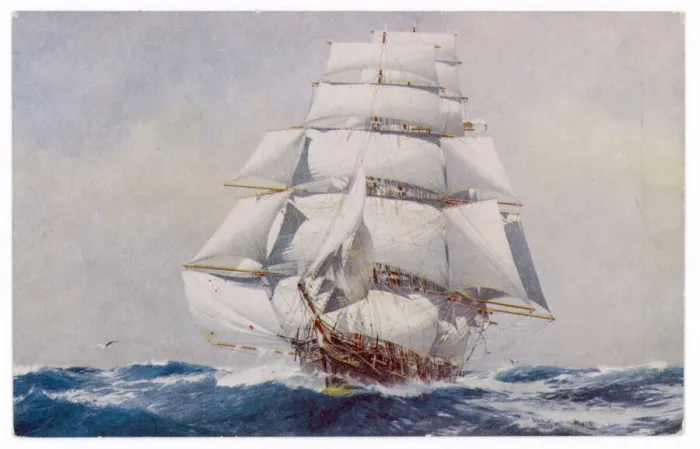 Framed Print : Print of a Sailing Ship Clipper under Full Sail Framed Print : Print of a Sailing Ship Clipper under Full Sail
