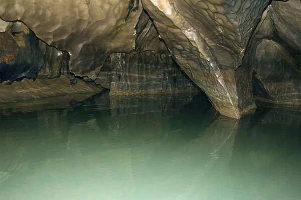 Limestone formations in the cave, that features