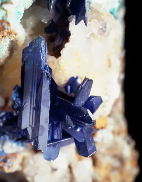 Framed Print : Linarite Print: Bright Azure Blue Mineral Specimen Framed Print : Linarite Print: Bright Azure Blue Mineral Specimen