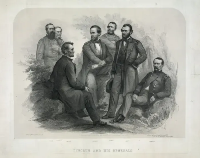 Framed Print : Lincoln and His Generals Print Framed Print : Lincoln and His Generals Print