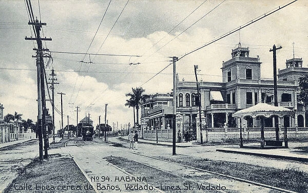 Linea Street, near Banos, Vedado, Havana, Cuba