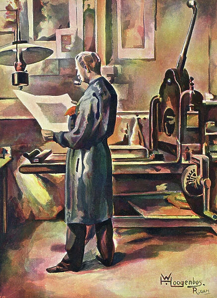 The Lithographer, viewing a three-colour process print