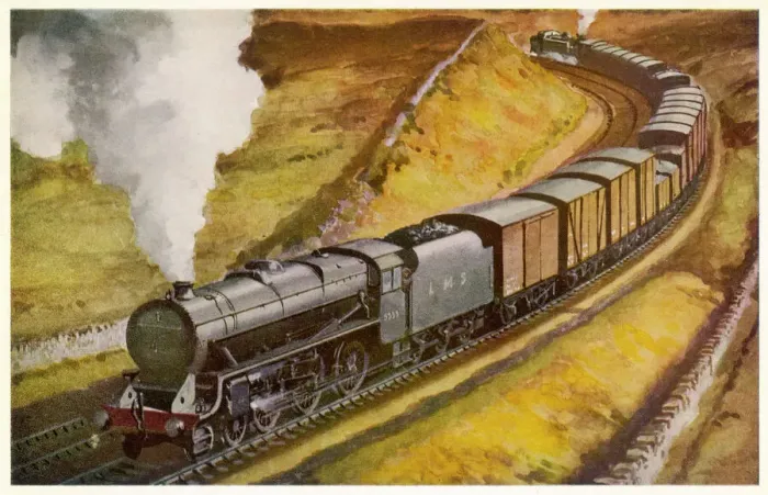 Framed Print : LMS Freight Train Print Framed Print : LMS Freight Train Print
