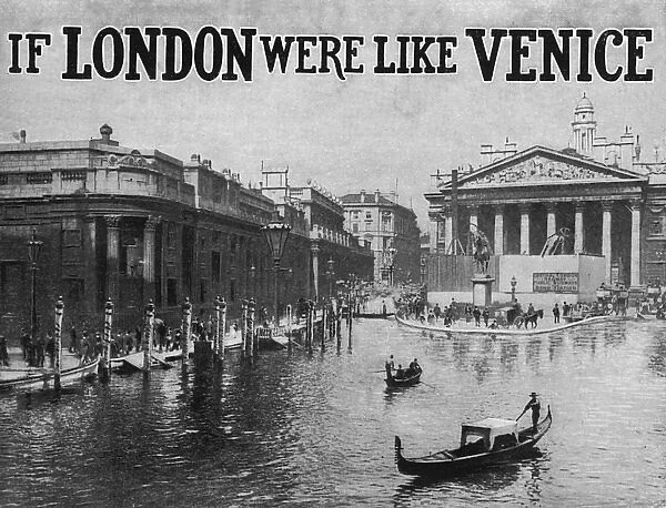 If London were like Venice - Bank and Royal Exchange