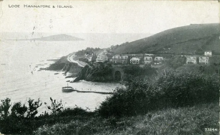 Framed Print : Looe Bay, Hannafore Point Print, Cornwall 1910s Framed Print : Looe Bay, Hannafore Point Print, Cornwall 1910s