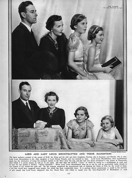 Lord and Lady Louis Mountbatten with their daughters