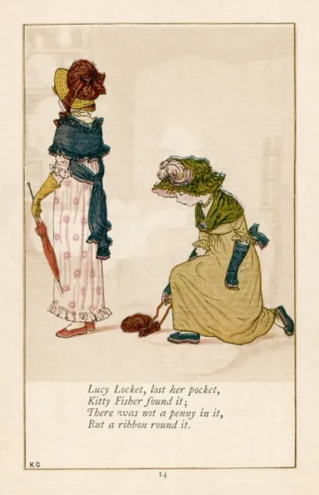 Framed Print : Lucy Locket Print: Engraving of a Young Girl Losing Her Pocket Framed Print : Lucy Locket Print: Engraving of a Young Girl Losing Her Pocket