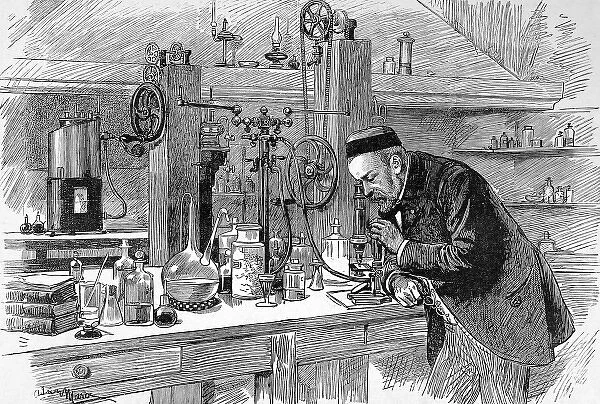 M. Pasteur in his laboratory in Paris