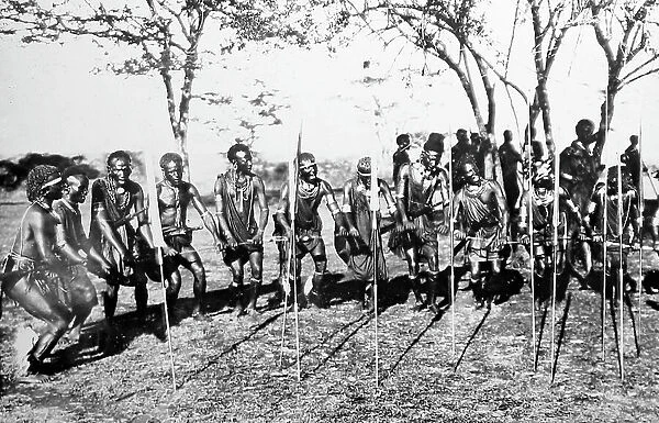 Maasai dance, Africa, early 1900s