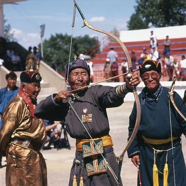 Male archers in Ulaanbaatar, Mongolia