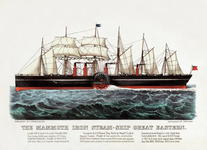 Framed Print : The Mammoth Iron Steam-Ship Great Eastern Print, 1873