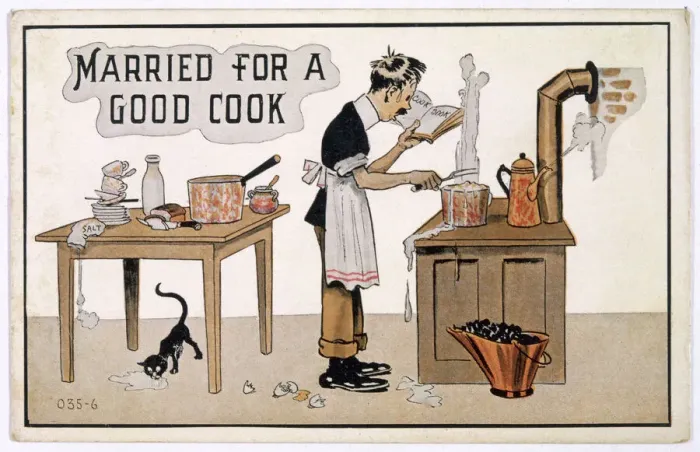 Framed Print : Man in the Kitchen C1905 Print
