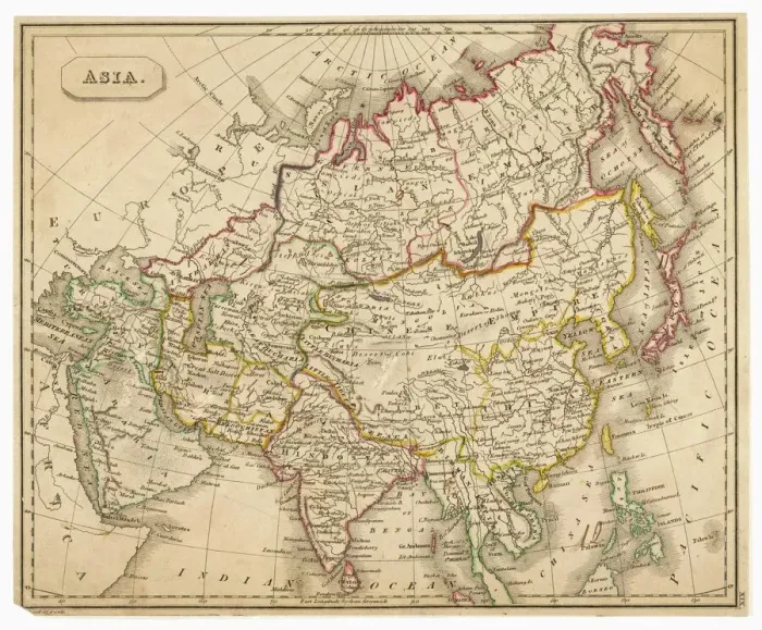 Framed Print : Asia Print 1827 Map Framed Print : Asia Print 1827 Map