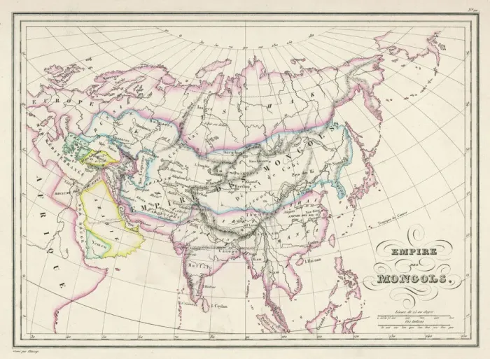 Framed Print : The Mongol Empire Print - Map of Asia at its Greatest Extent Framed Print : The Mongol Empire Print - Map of Asia at its Greatest Extent