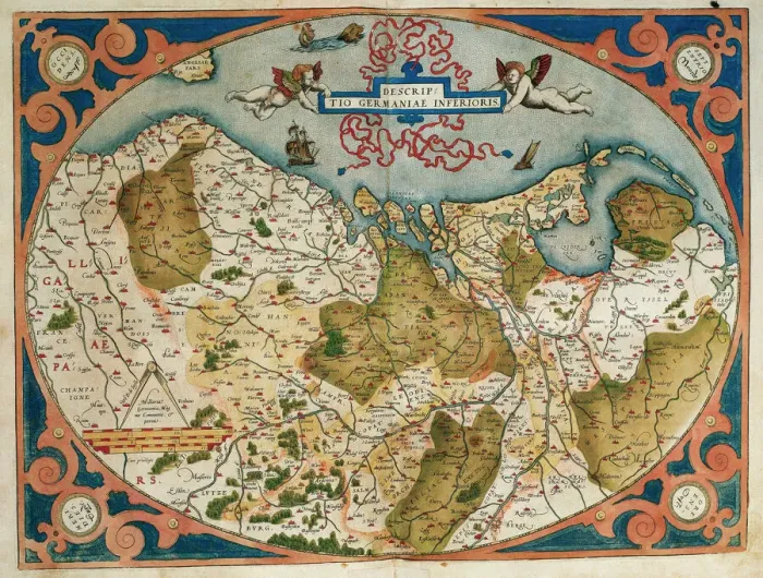Framed Print : 1574 Map of Germany and Netherlands Print