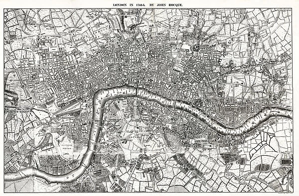 Map of London by John Rocque, 1745