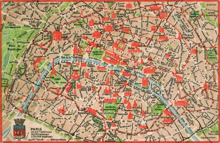 Framed Print : Map of Paris in 1908 Print: Geographic and Demographic Data
