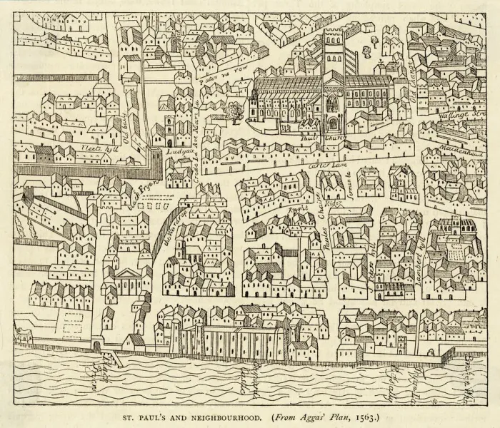 Framed Print : St Pauls Area Print from Agass Plan Framed Print : St Pauls Area Print from Agass Plan