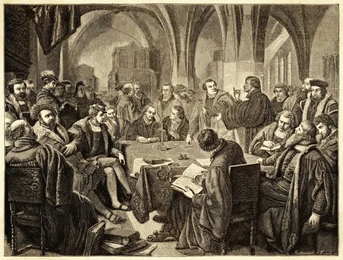 Framed Print : The Marburg Colloquy Print: Luther and Zwingli Debate the Eucharist Framed Print : The Marburg Colloquy Print: Luther and Zwingli Debate the Eucharist