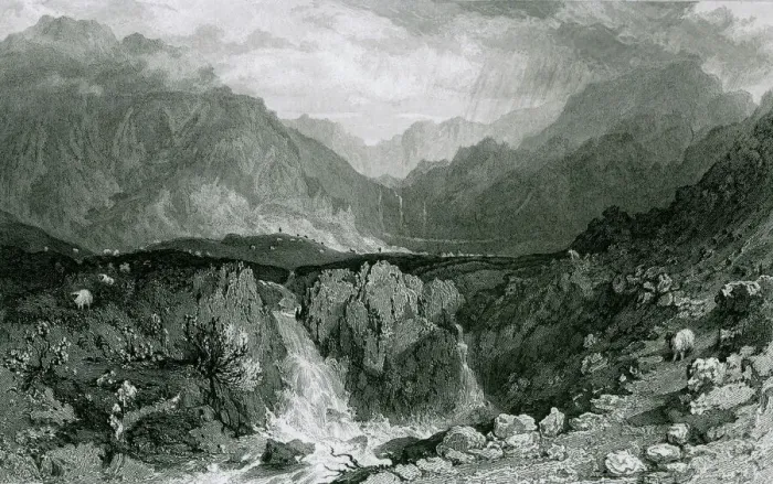 Framed Print : Mardale Head, Lake District Print 1834 Framed Print : Mardale Head, Lake District Print 1834