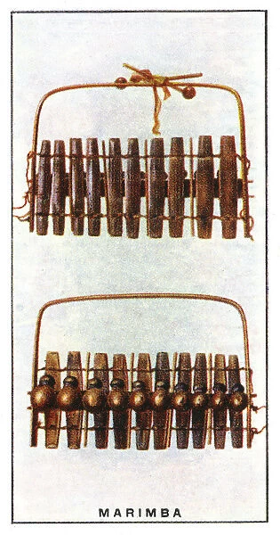 Marimba. The Zulu Harmonicon (shown in front and rear view) is also known as the Marimba