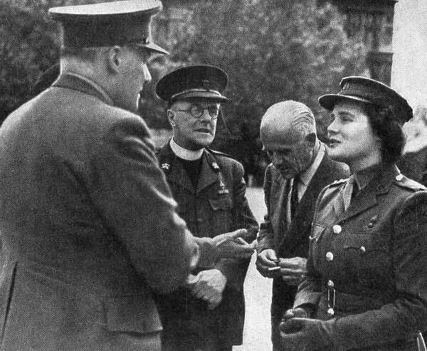 Mary Churchill christens a canteen, 1944