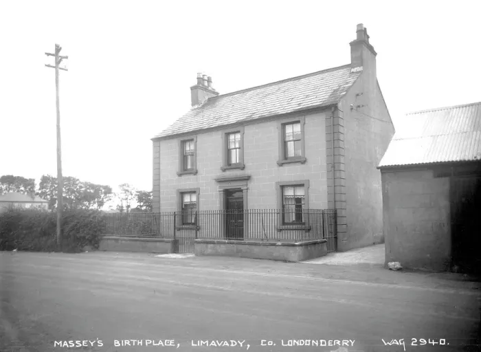 Framed Print : Limavady, Co. Londonderry Print: Masseys Birthplace Side View