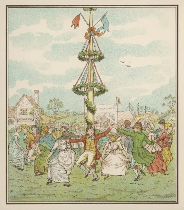 Framed Print : Maypole Dance Print Framed Print : Maypole Dance Print