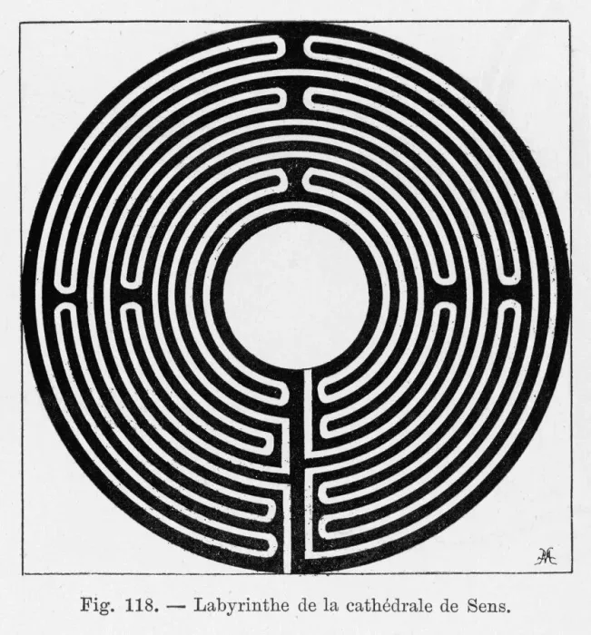Framed Print : Sens Circular Maze Print Framed Print : Sens Circular Maze Print