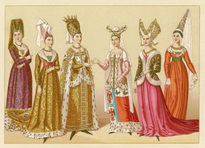 Framed Print : Medieval Ladies Print Framed Print : Medieval Ladies Print