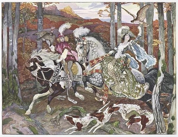 Medieval hunting scene