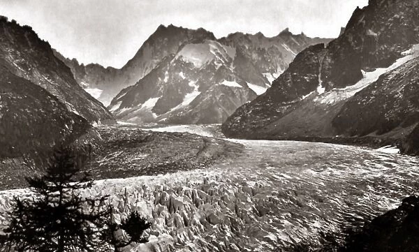 Mer de Glace glacier, Switzerland, 1870s