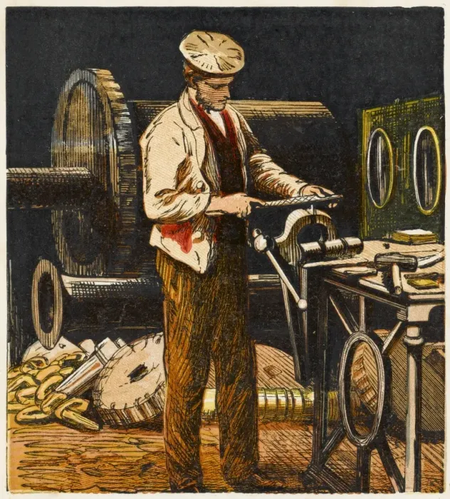 Framed Print : Metalworker in Workshop Print Framed Print : Metalworker in Workshop Print