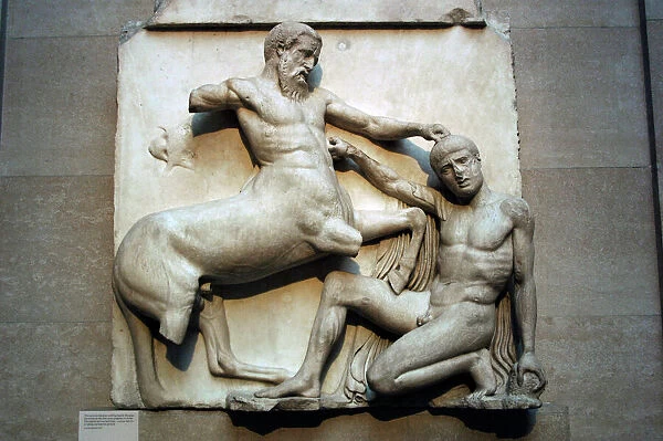 Metope. Parthenon marbles depicting part of the batlle betwe