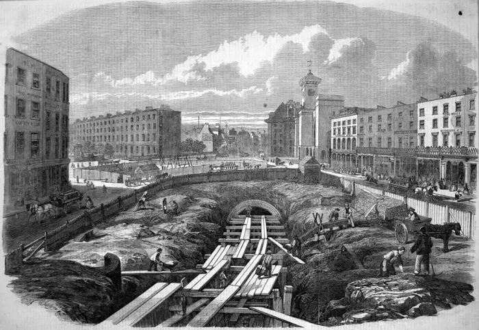 Framed Print : The Metropolitan Underground, Print 1863