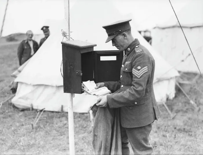 Framed Print : British Army Camp Postman Print