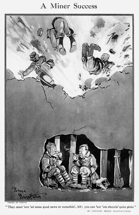 Framed Print : WW1 Cartoon Print: A Miner's Success, 1917 Framed Print : WW1 Cartoon Print: A Miner's Success, 1917
