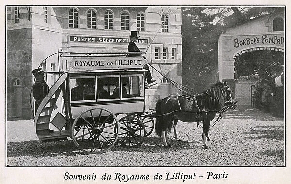 Miniature French Horse Omnibus - Royaume de Lilliput