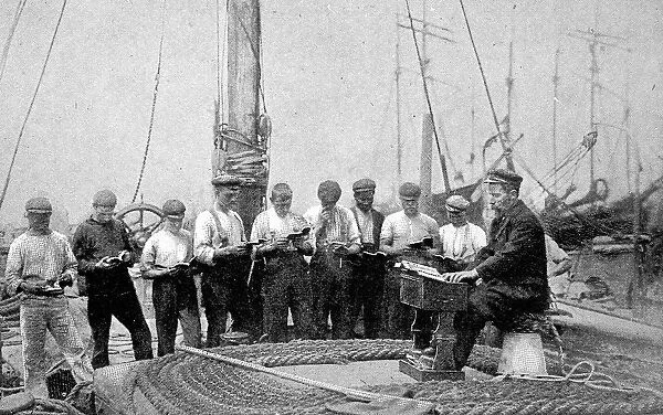 Mission to Seamen Service on board a Barge, 1906