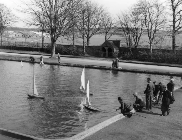 Framed Print : Model Boating Lake Print, Duthie Park, Aberdeen, 1950s Framed Print : Model Boating Lake Print, Duthie Park, Aberdeen, 1950s