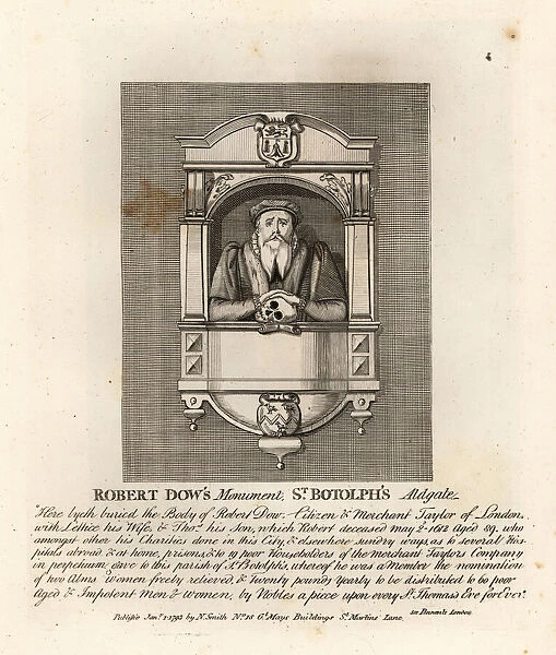 Monument to Robert Dow in St. Botolph s, Adgate