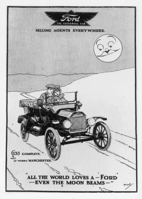 Framed Print : Even the Moon Beams Print - Ford Advertisement Framed Print : Even the Moon Beams Print - Ford Advertisement