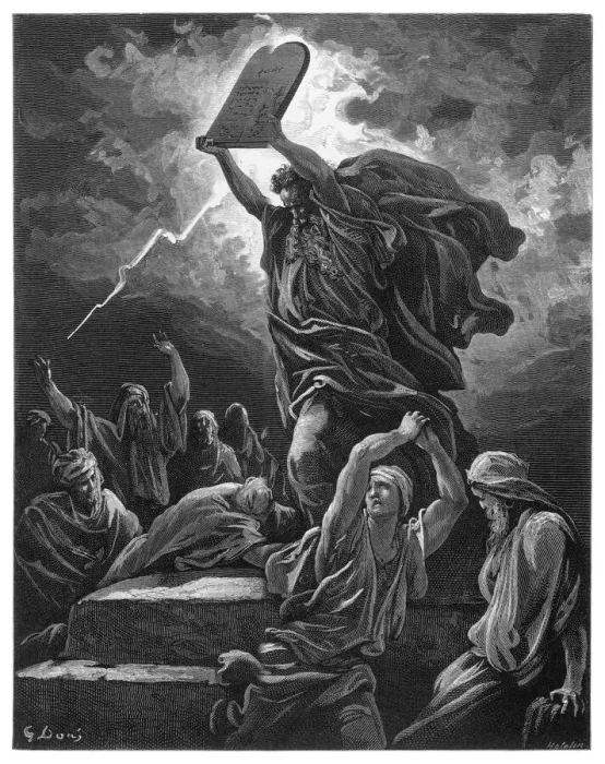 Framed Print : Print of Moses Breaking the Tables of the Law Framed Print : Print of Moses Breaking the Tables of the Law