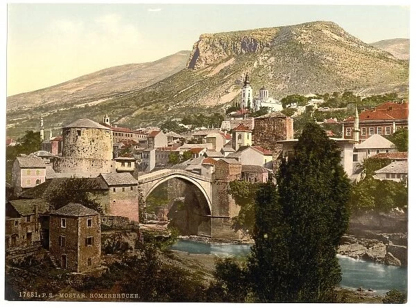 Mostar, Romer Bridge, Herzegowina, Austro-Hungary
