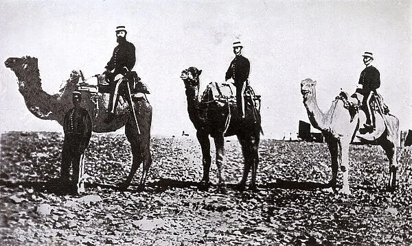Mounted police troopers on camels, South Australia